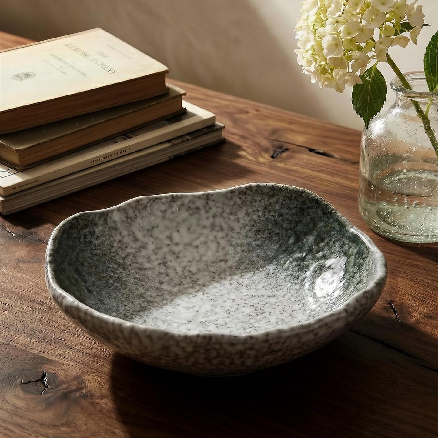Moss — Irregular Glazed Ceramic Bowl, 9.5"