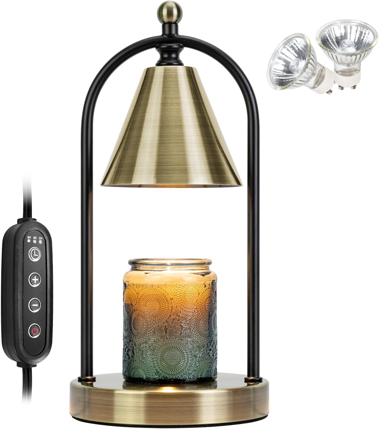 Candle Warmer Lamp with Timer & Dimmable Light (2 Bulbs Included)