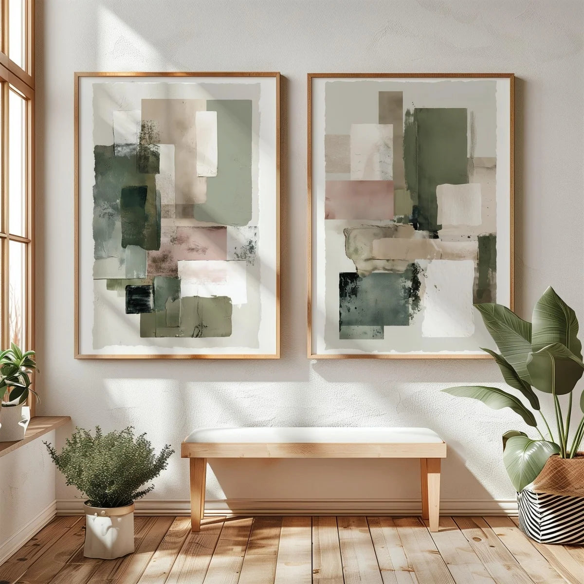 Ridge — Abstract Mountain Canvas Print, Set of 2