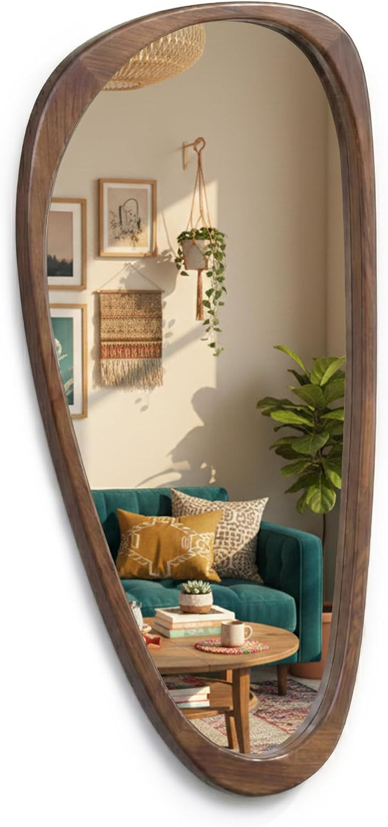 Grove — Solid Wood Asymmetric Wall Mirror, 48"×24"