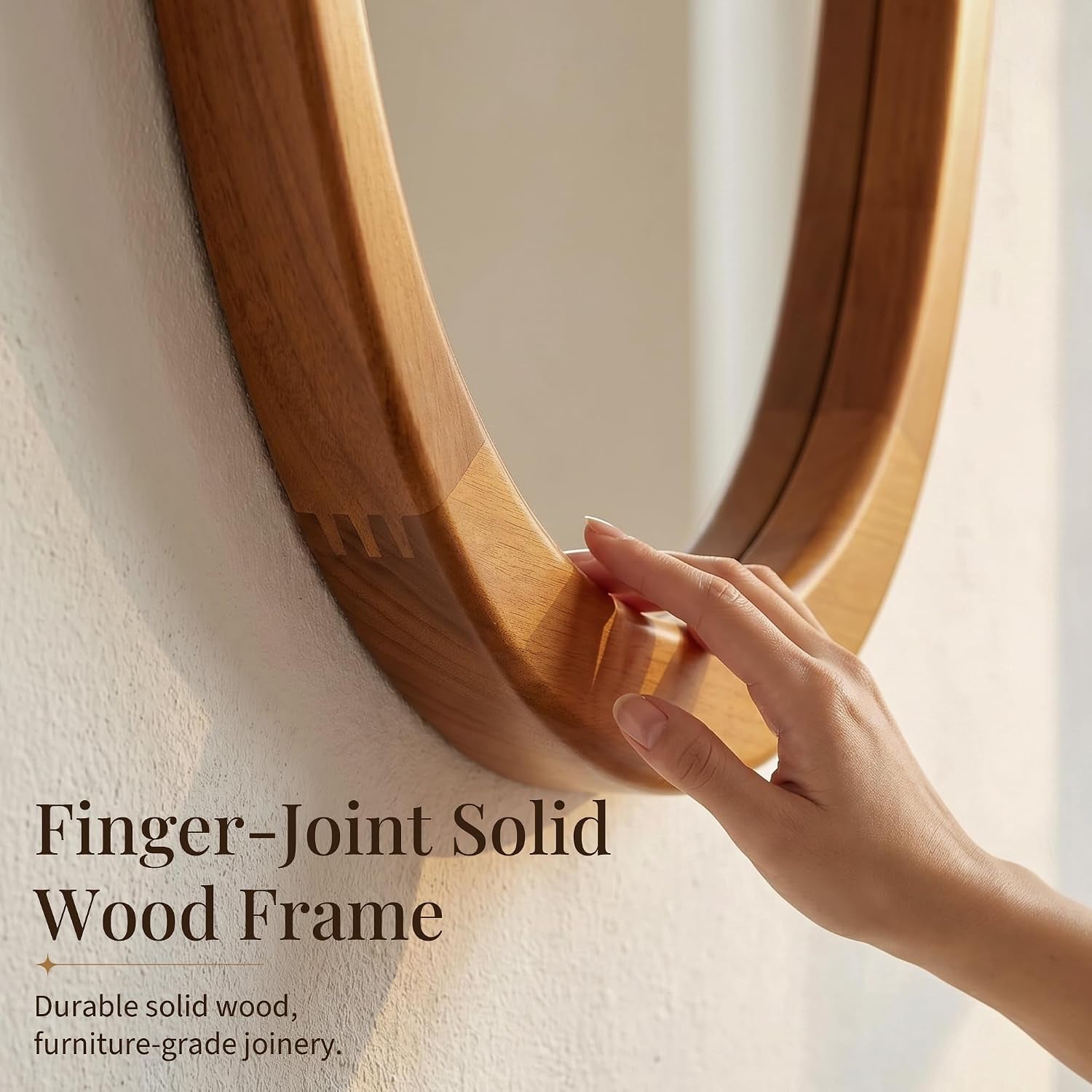 Grove — Solid Wood Asymmetric Wall Mirror, 48"×24"