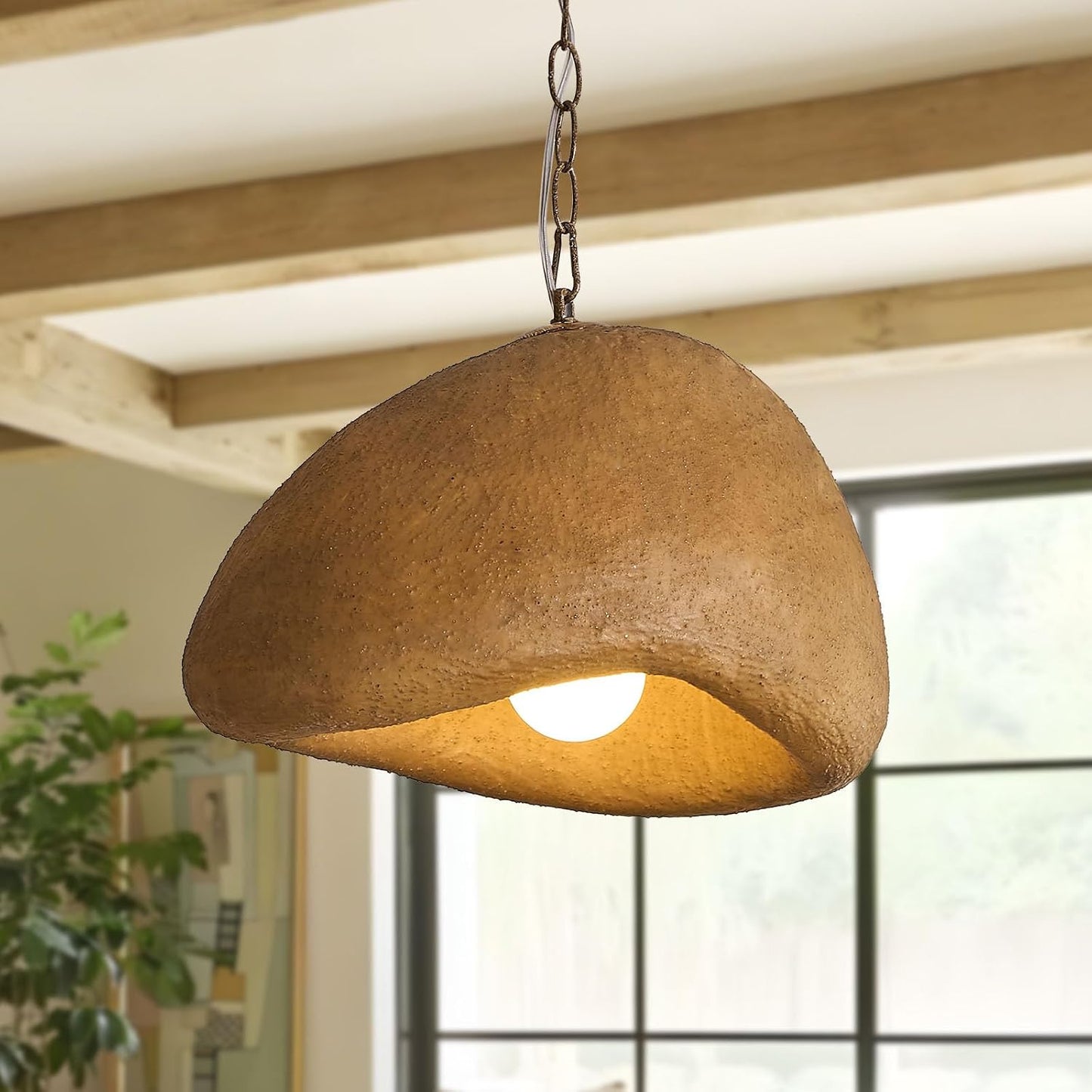 Haze — White Resin Pendant Light, 9.8"