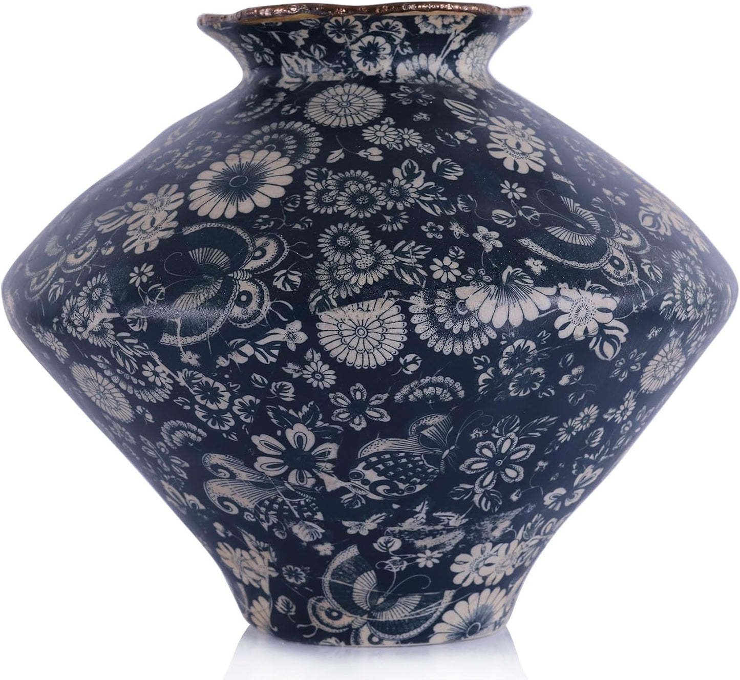 Rust — Textured Rustic Pottery Vase, 6.3"