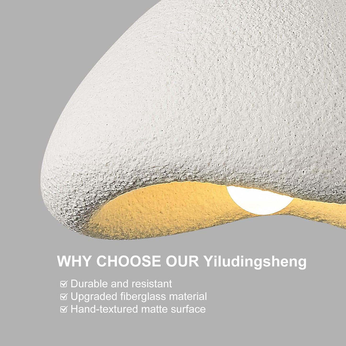 Haze — White Resin Pendant Light, 9.8"