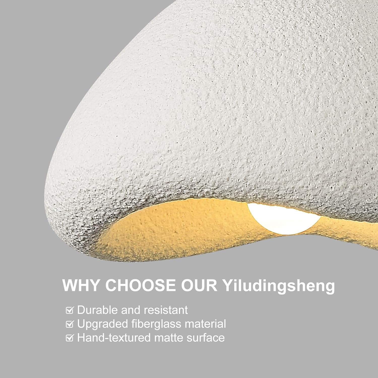 Haze — White Resin Pendant Light, 9.8"