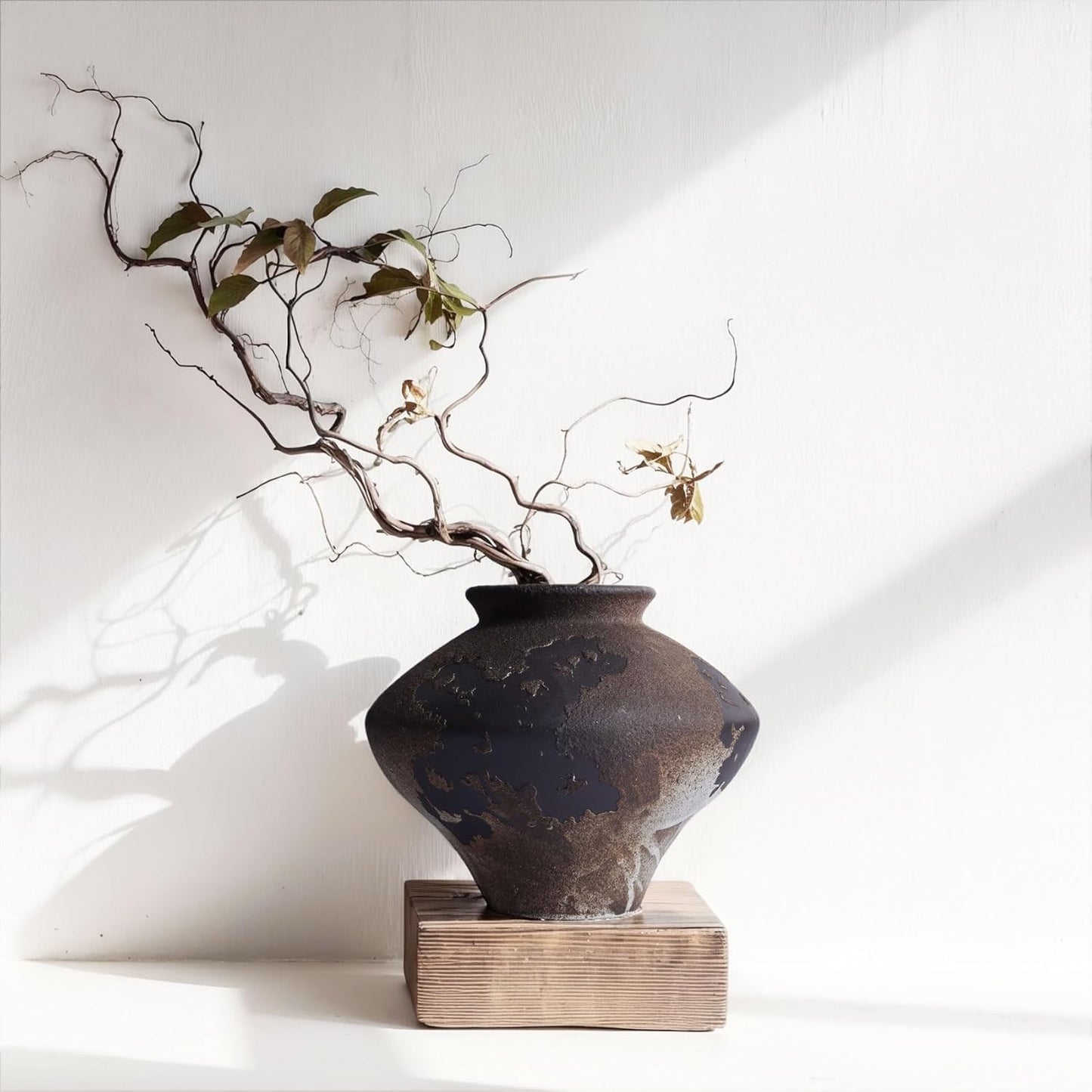 Rust — Textured Rustic Pottery Vase, 6.3"