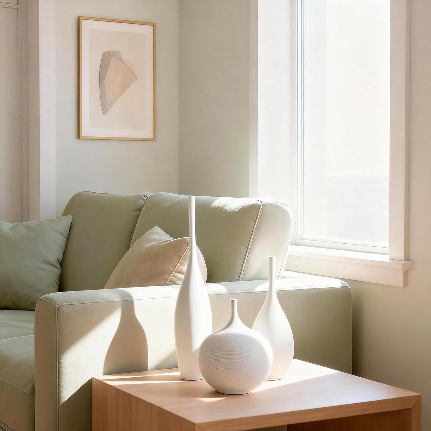 Mist — White Matte Ceramic Vase Set of 3