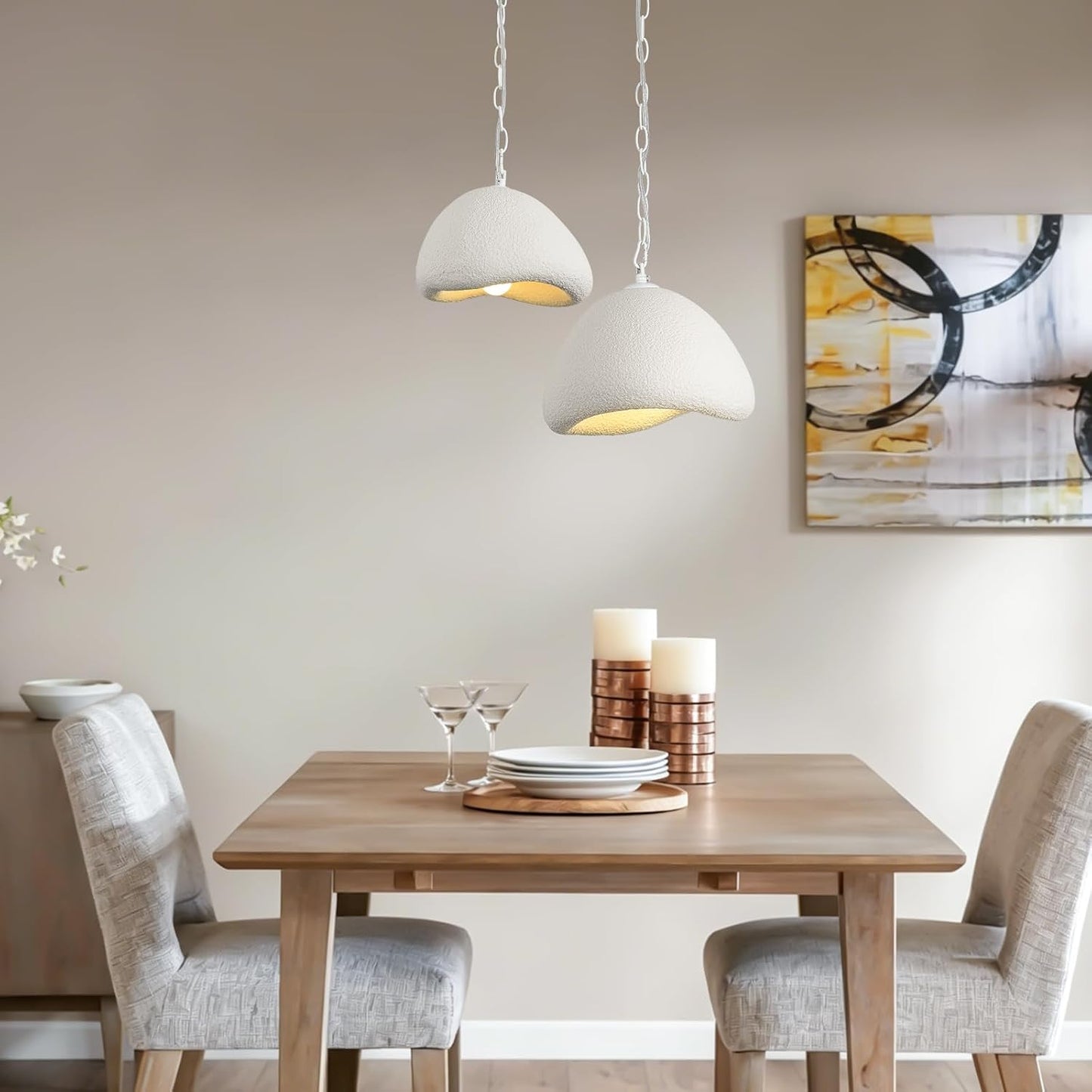 Haze — White Resin Pendant Light, 9.8"