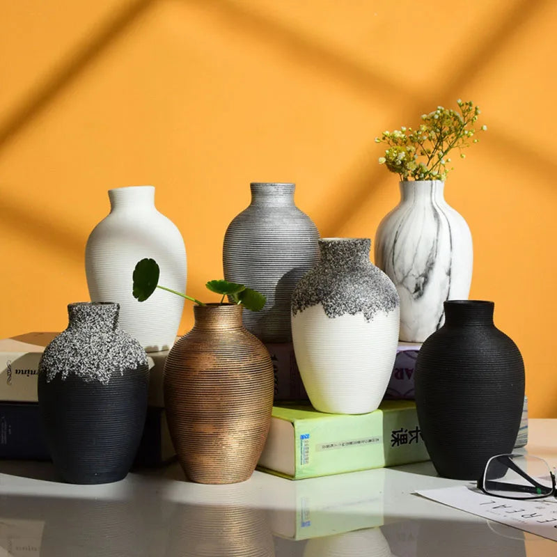 Nordic Origami Ceramic Vase – Modern Minimalist Flower Vase for Home Decor