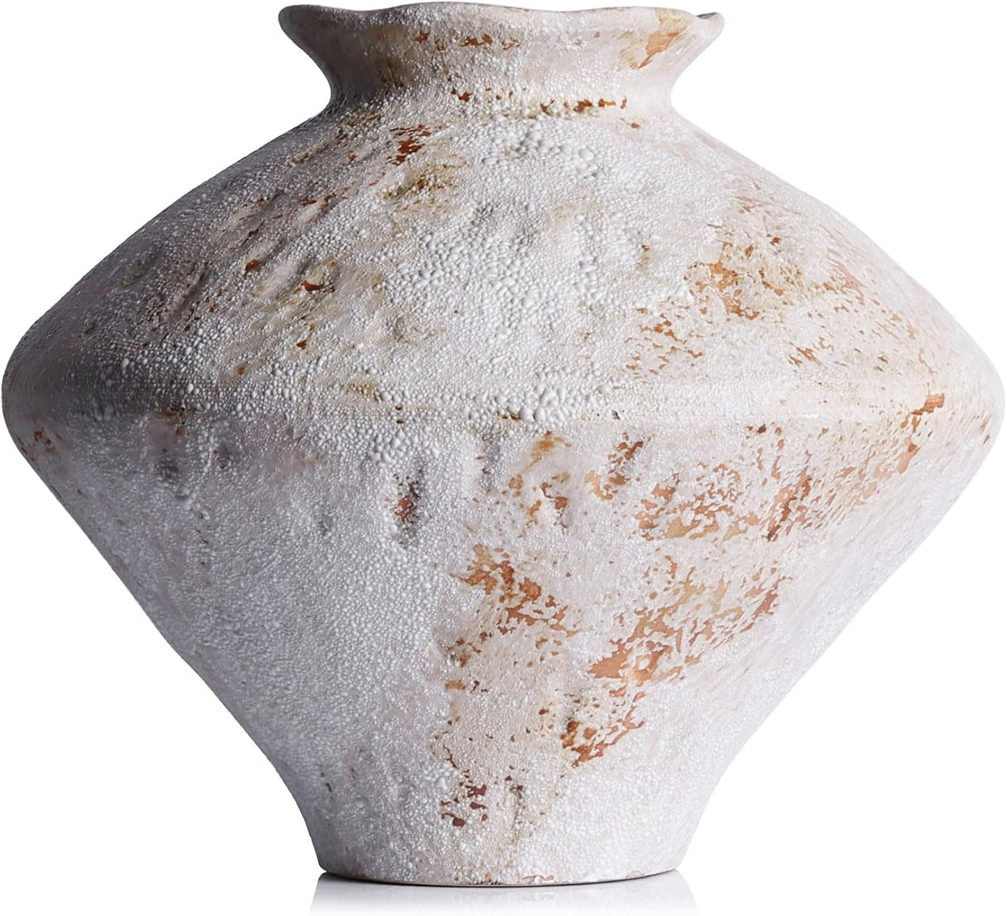 Rust — Textured Rustic Pottery Vase, 6.3"