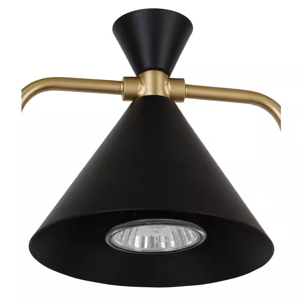 “Modern Black & Gold Candle Warmer Table Lamp – 11.8” with Metal Shade & Timer Option”