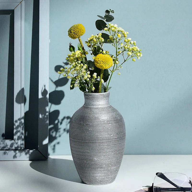 Nordic Origami Ceramic Vase – Modern Minimalist Flower Vase for Home Decor