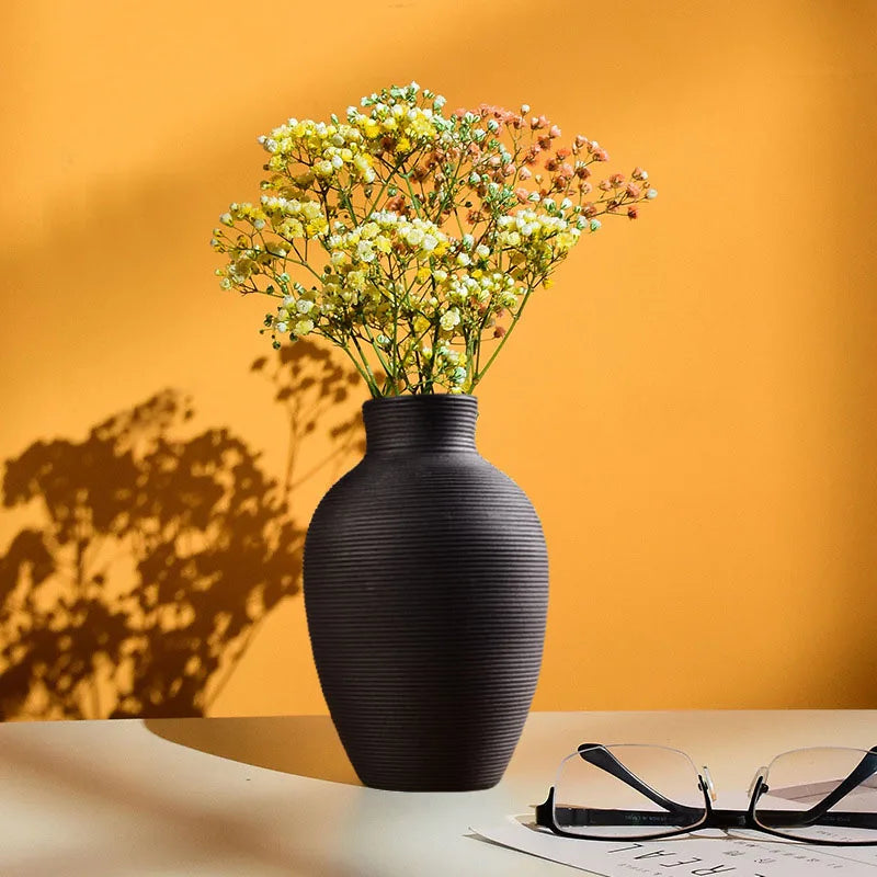 Nordic Origami Ceramic Vase – Modern Minimalist Flower Vase for Home Decor