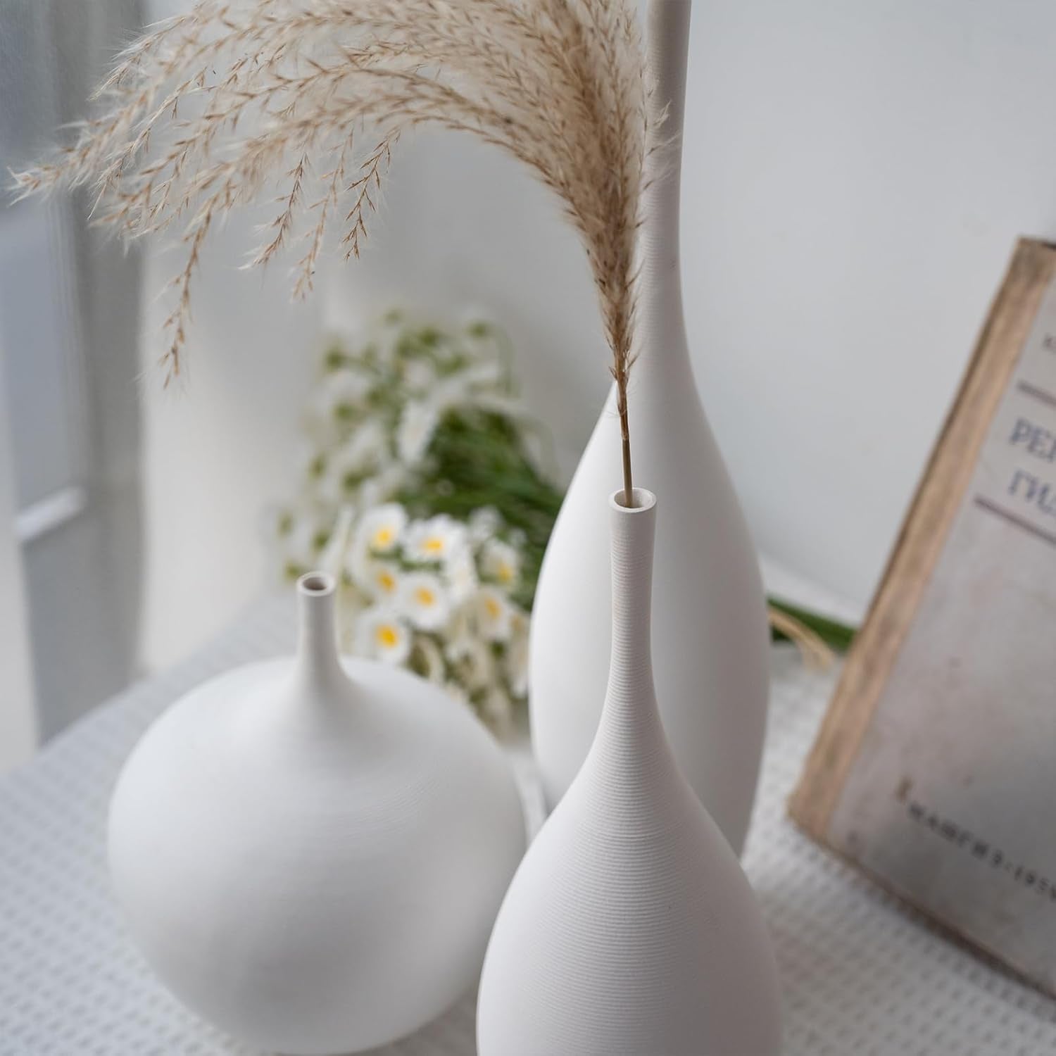 Mist — White Matte Ceramic Vase Set of 3
