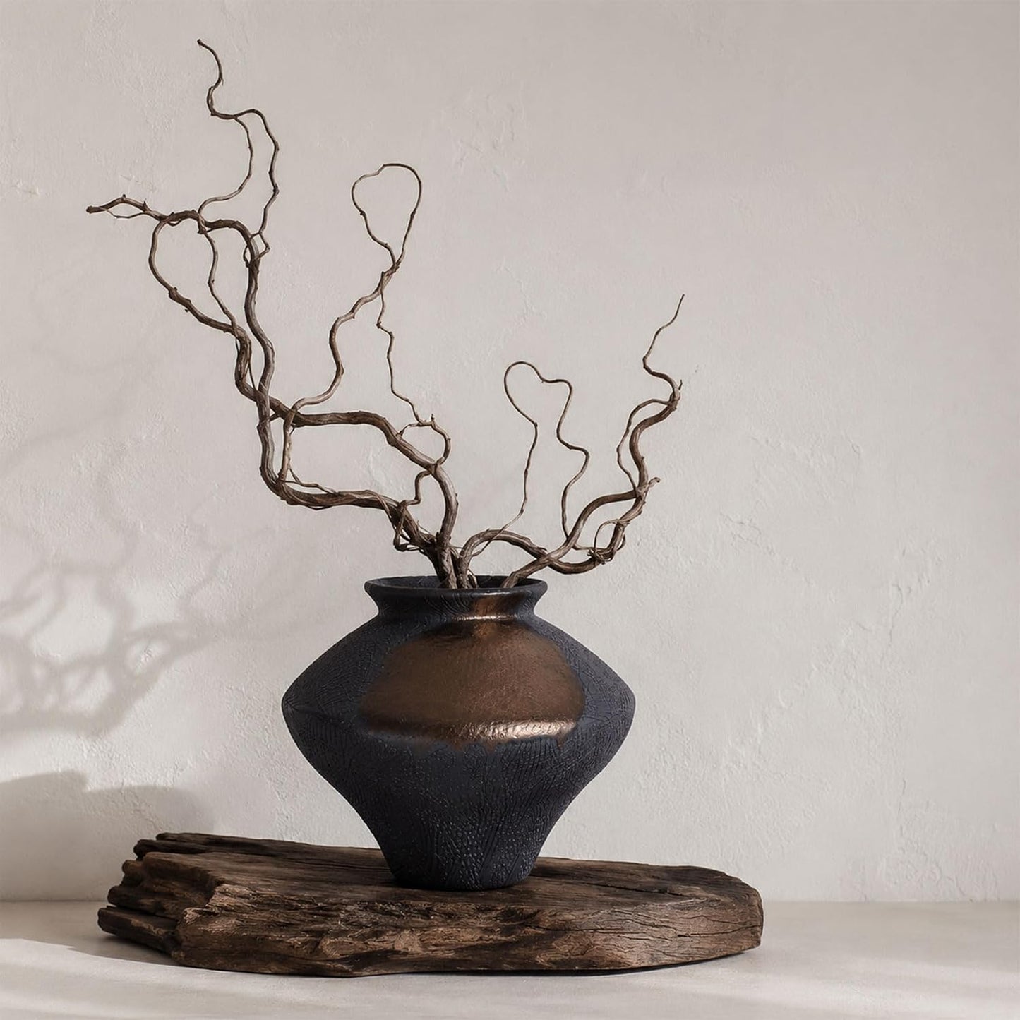 Rust — Textured Rustic Pottery Vase, 6.3"