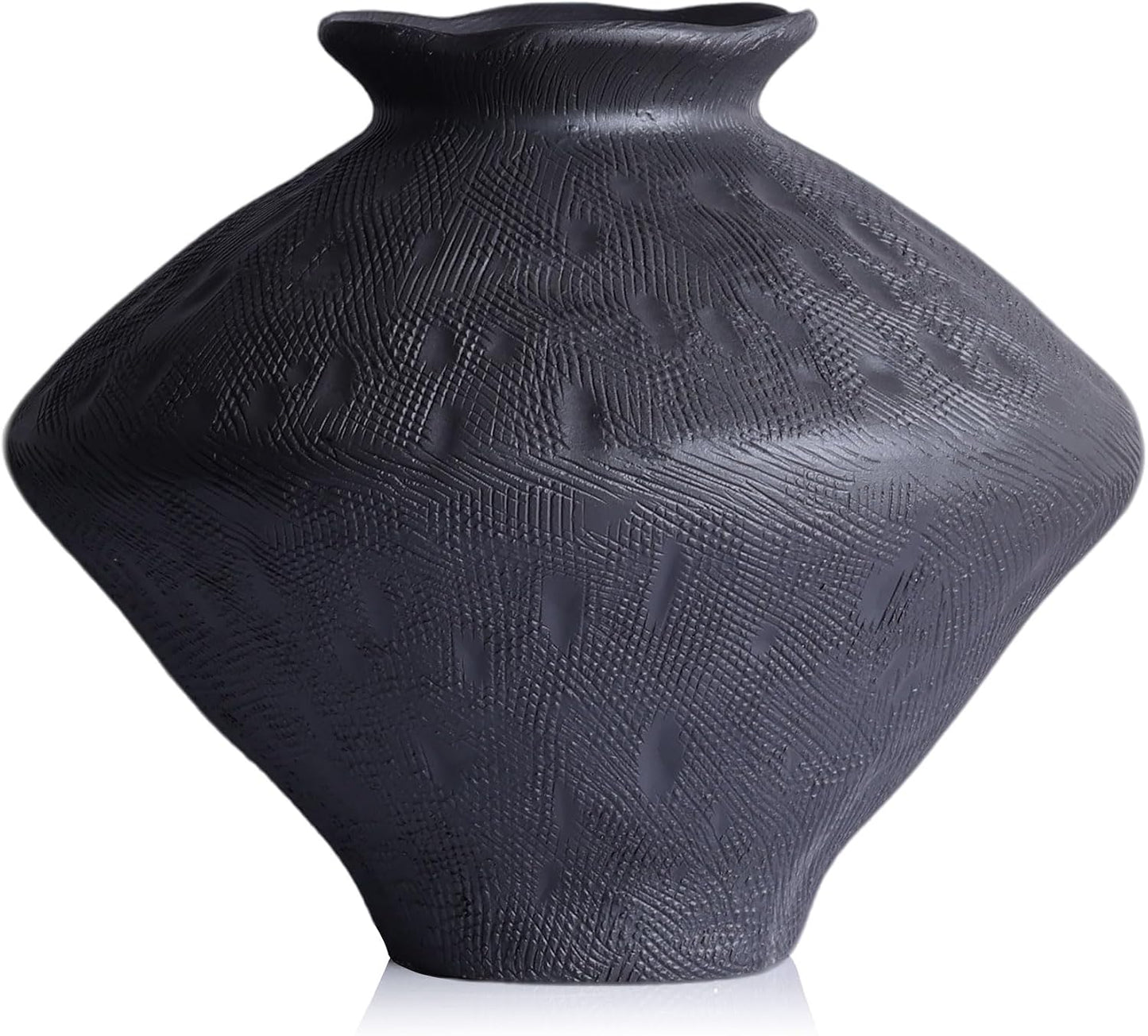Rust — Textured Rustic Pottery Vase, 6.3"
