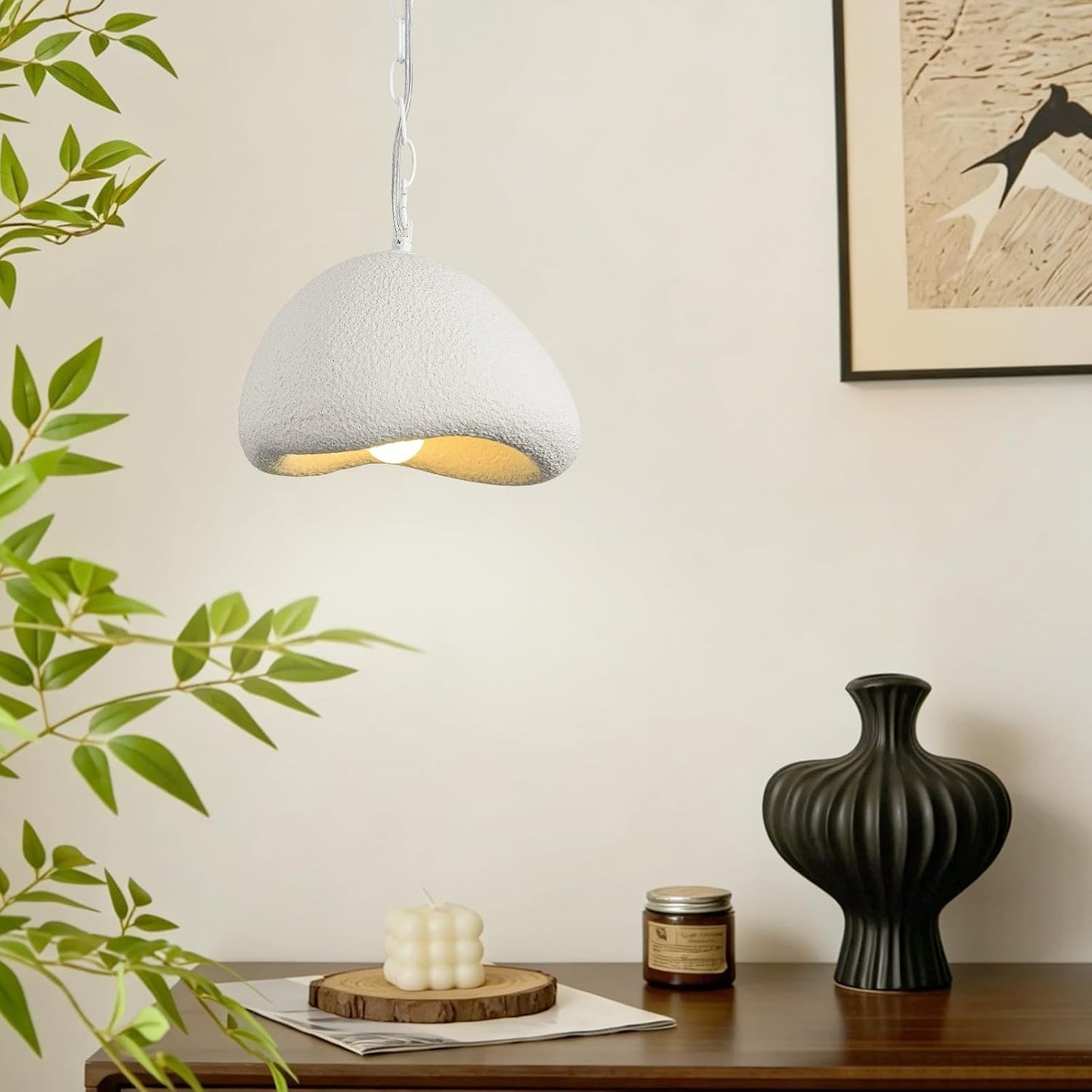 Haze — White Resin Pendant Light, 9.8"