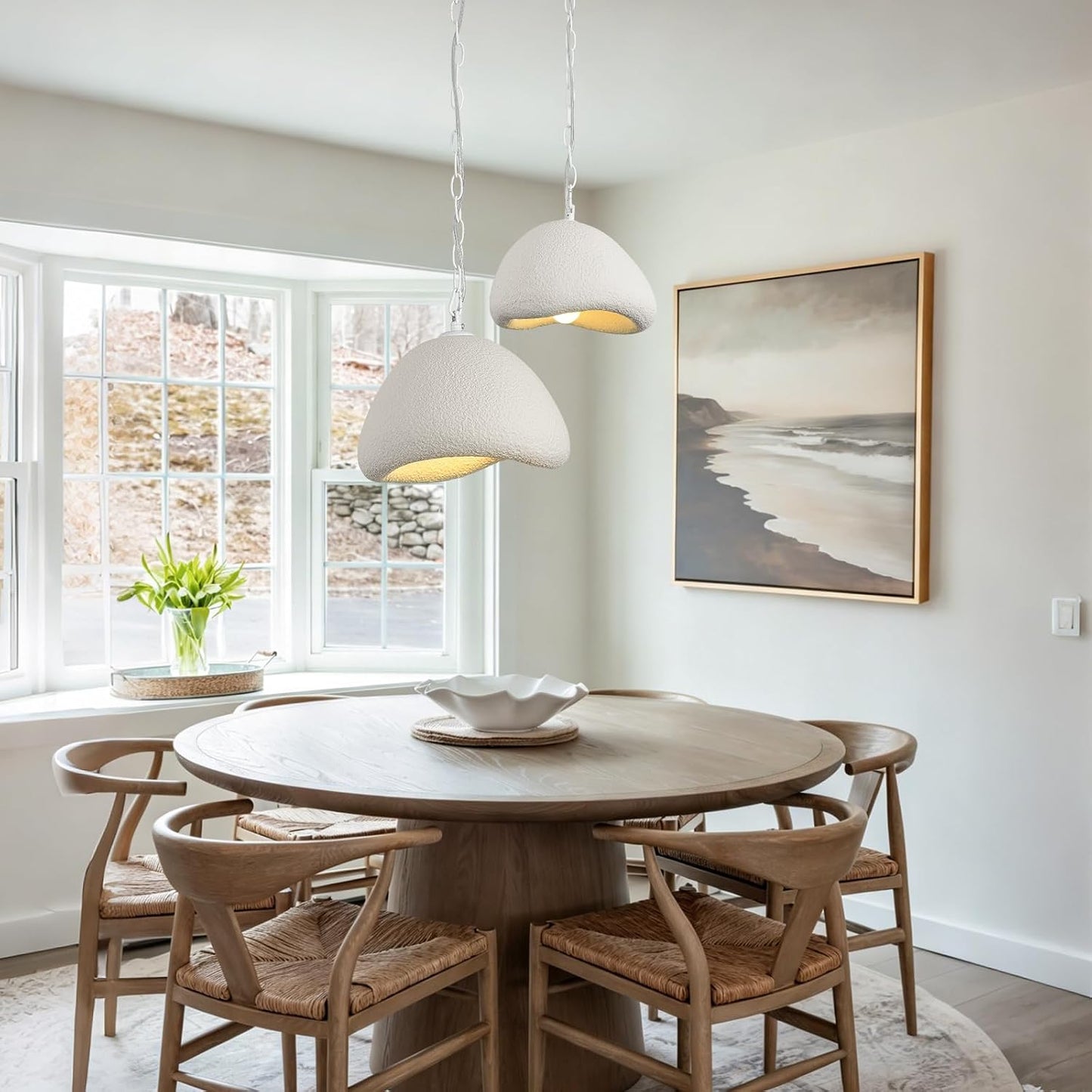 Haze — White Resin Pendant Light, 9.8"