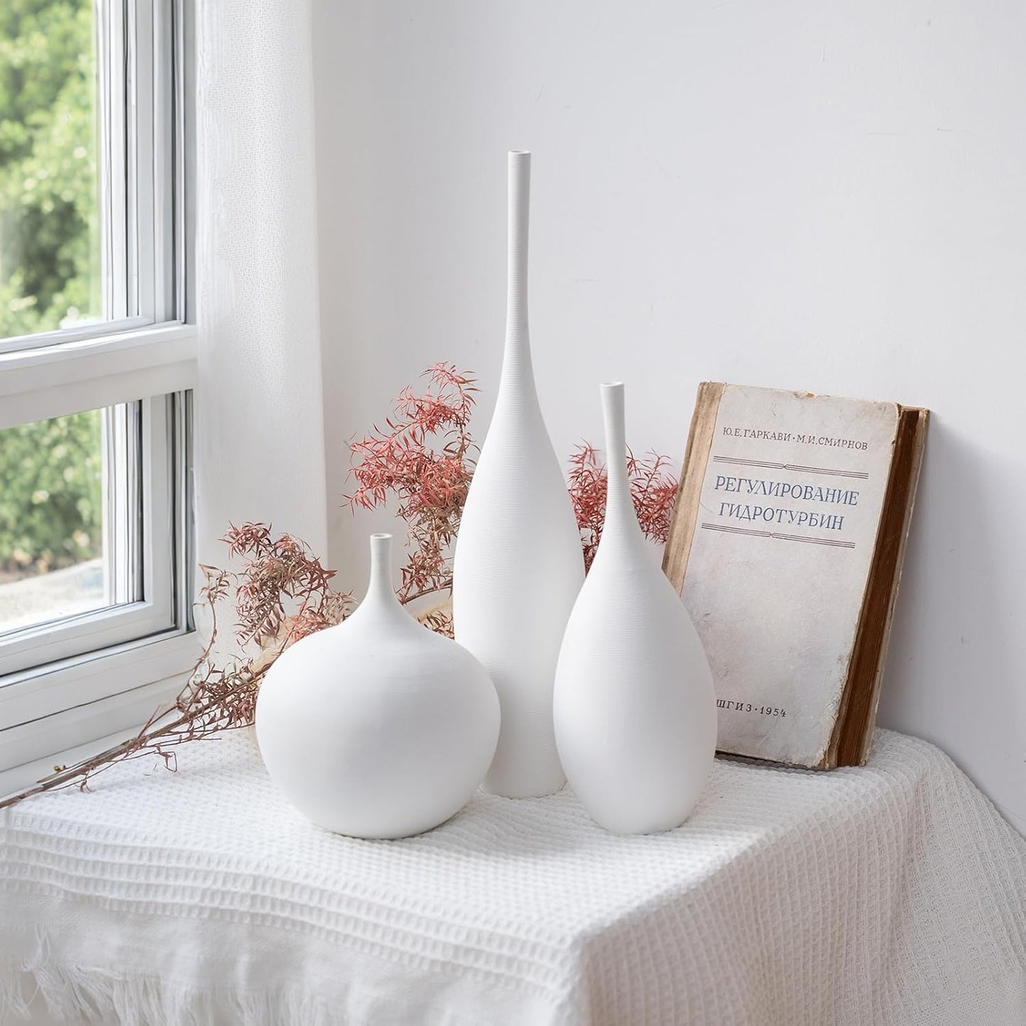 Mist — White Matte Ceramic Vase Set of 3