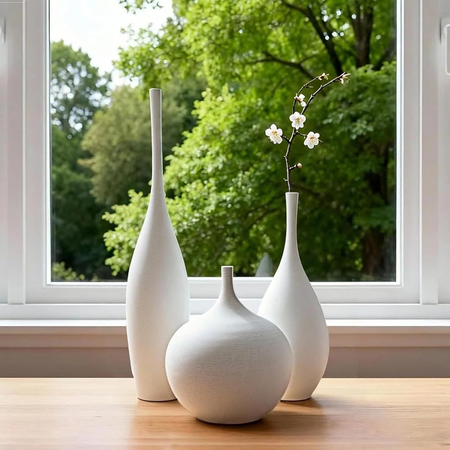 Mist — White Matte Ceramic Vase Set of 3