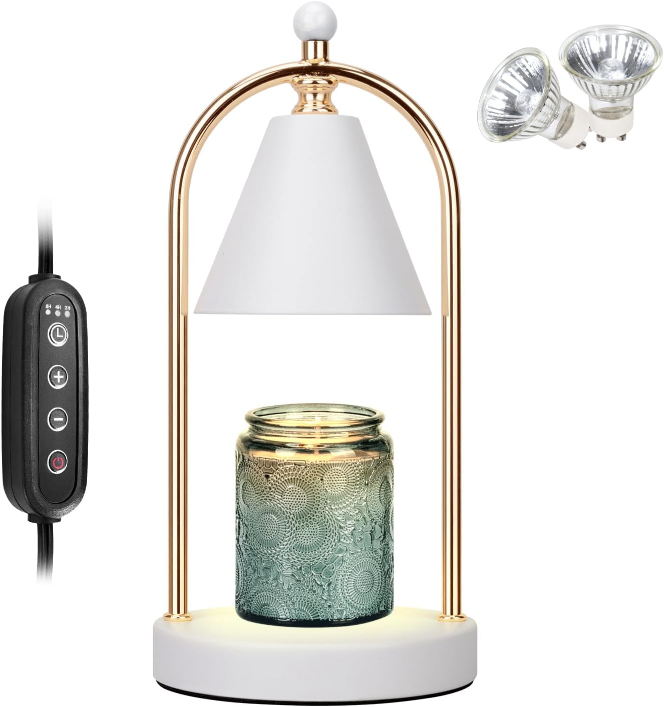 Candle Warmer Lamp with Timer & Dimmable Light (2 Bulbs Included)