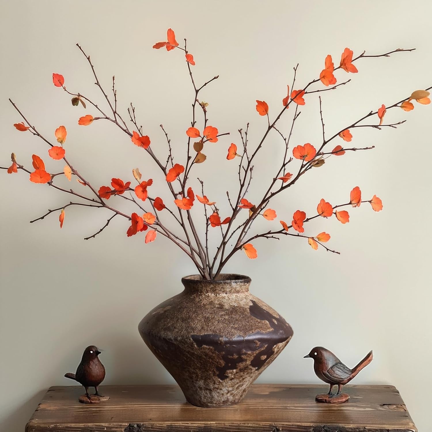 Rust — Textured Rustic Pottery Vase, 6.3"