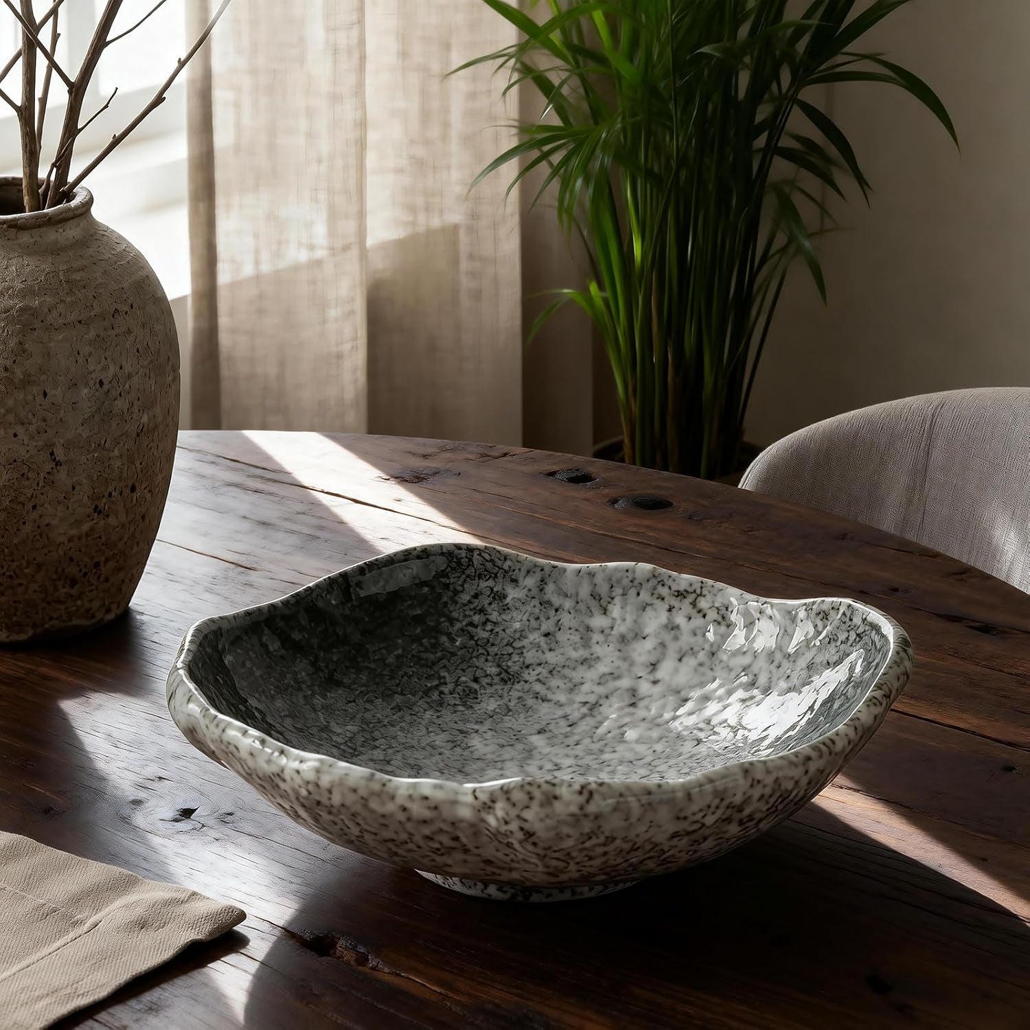 Moss — Irregular Glazed Ceramic Bowl, 9.5"