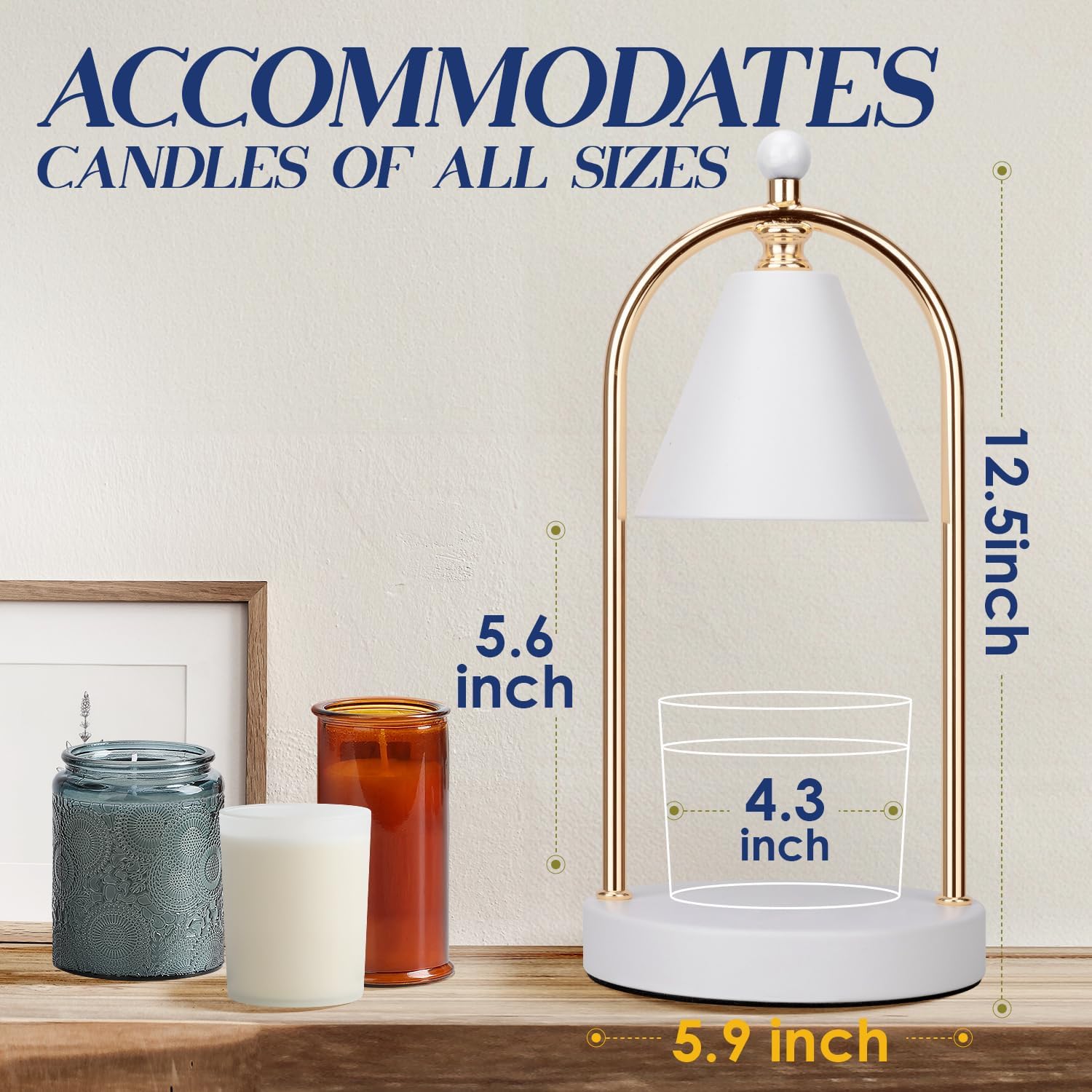 Candle Warmer Lamp with Timer & Dimmable Light (2 Bulbs Included)