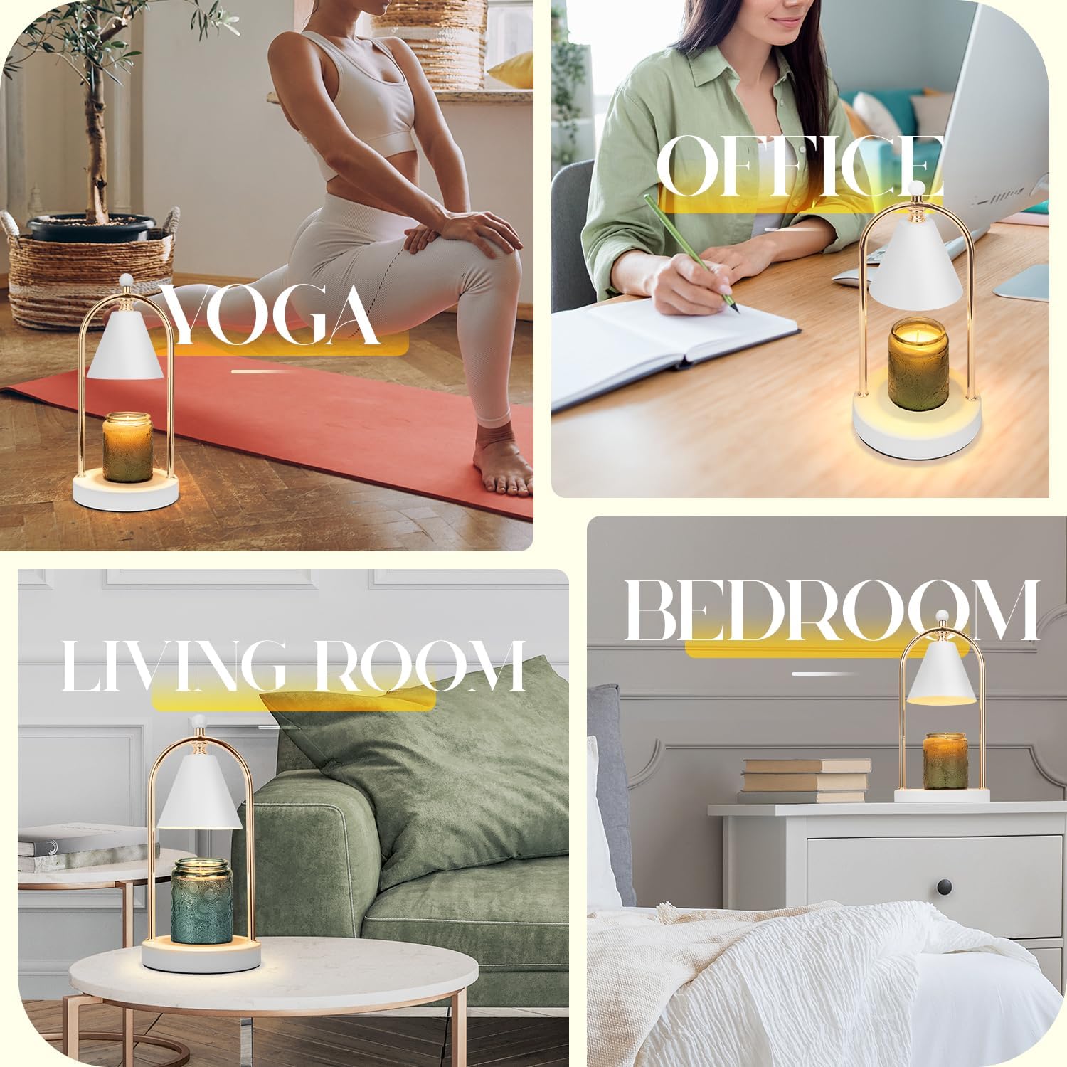 Candle Warmer Lamp with Timer & Dimmable Light (2 Bulbs Included)