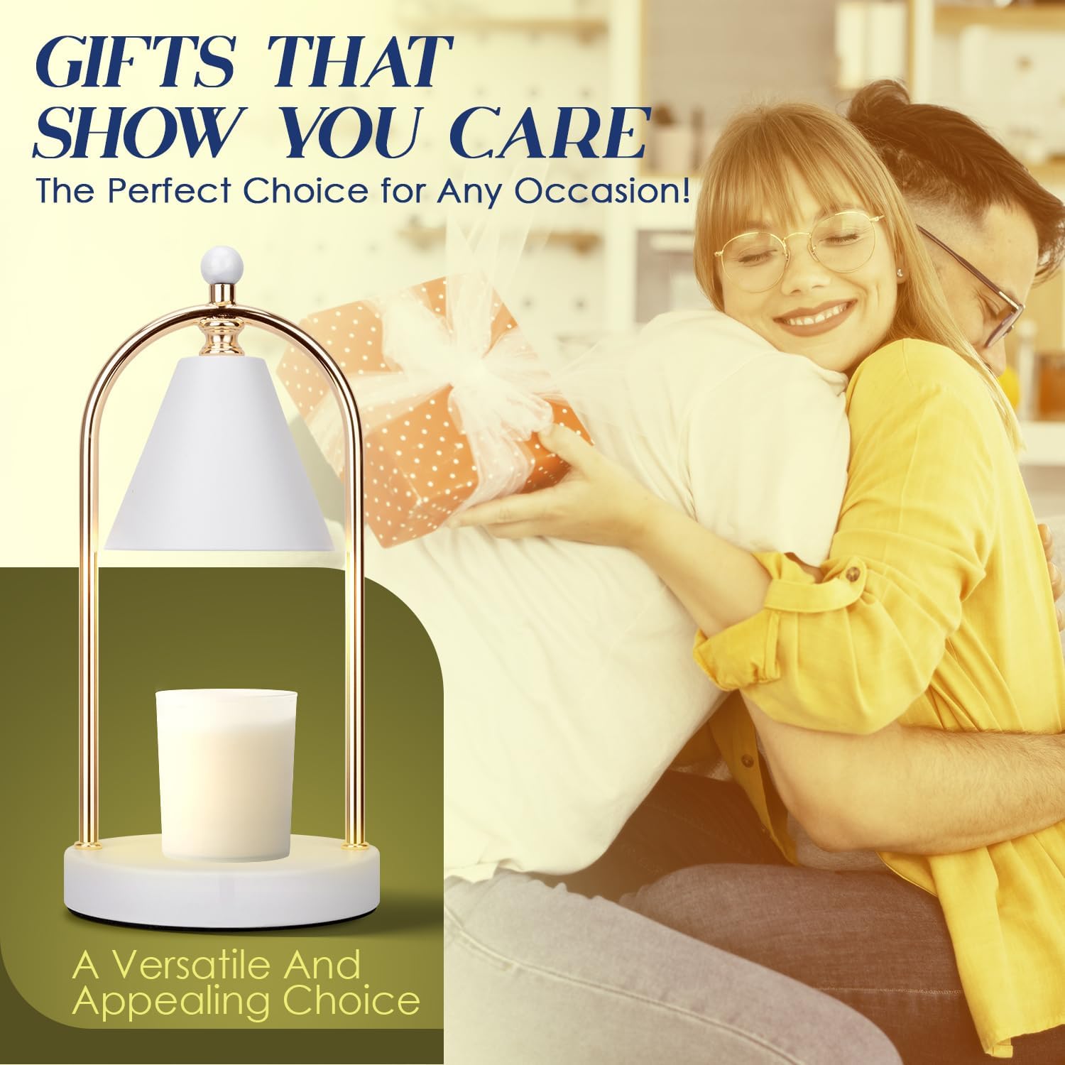 Candle Warmer Lamp with Timer & Dimmable Light (2 Bulbs Included)