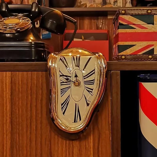 Surreal Melting Wall Clock – Salvador Dali Inspired Distorted Wall Decor