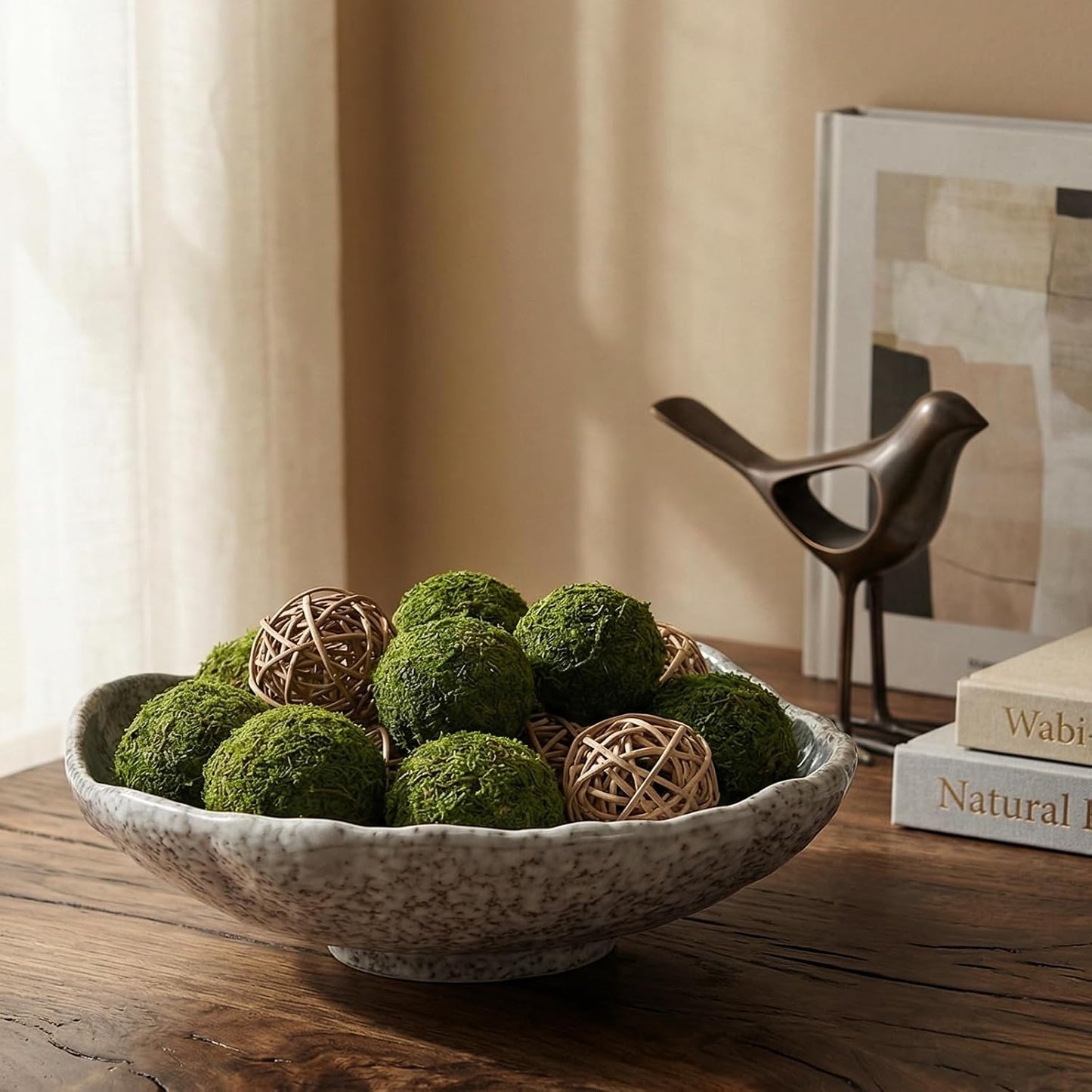 Moss — Irregular Glazed Ceramic Bowl, 9.5"