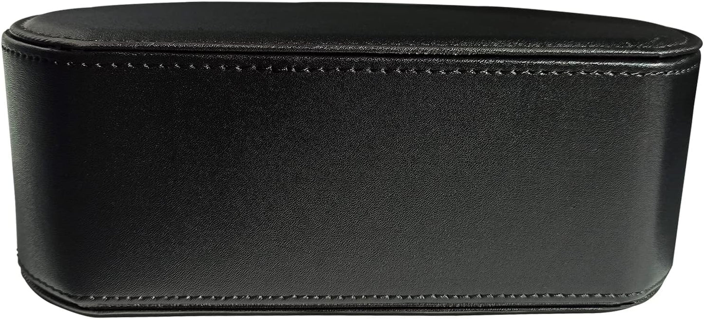 Leather Remote Control Holder – 5 Compartment TV Remote Caddy and Desktop Organizer for Bedside Table or Office Desk