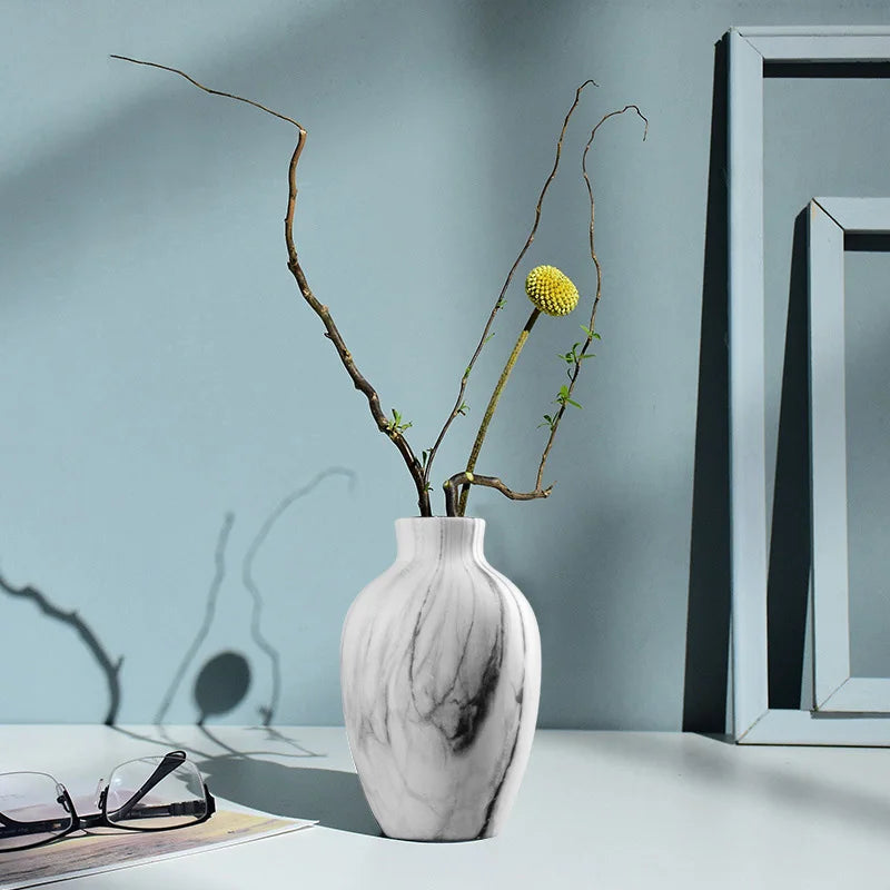 Nordic Origami Ceramic Vase – Modern Minimalist Flower Vase for Home Decor