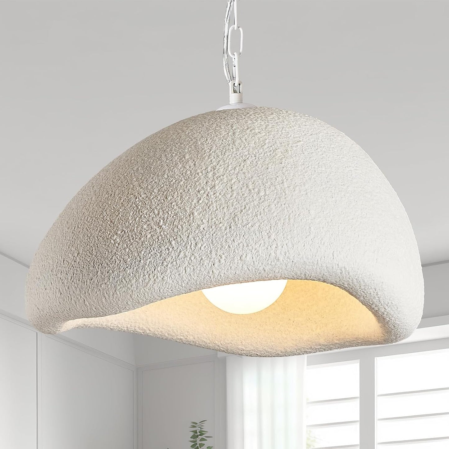 Haze — White Resin Pendant Light, 9.8"