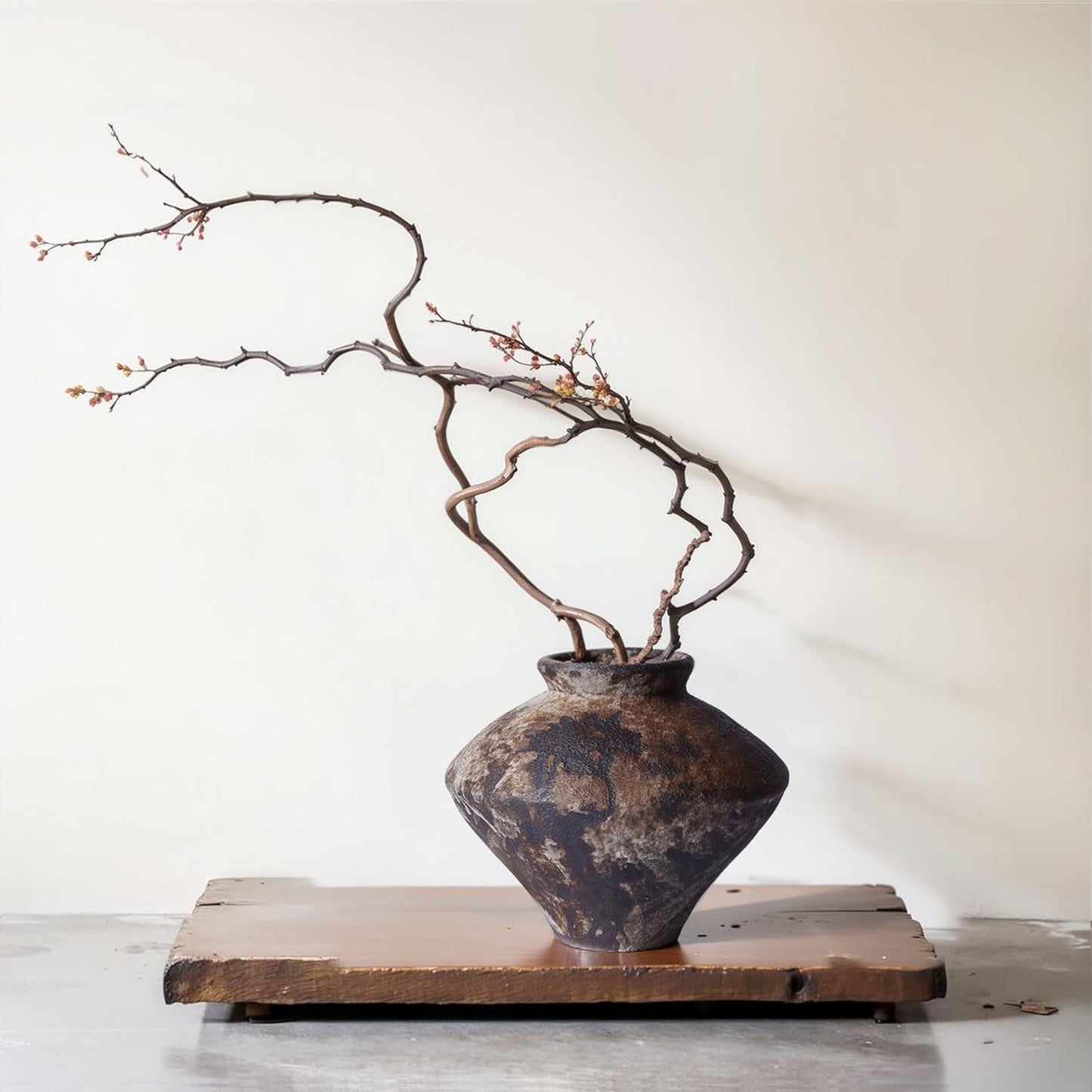 Rust — Textured Rustic Pottery Vase, 6.3"