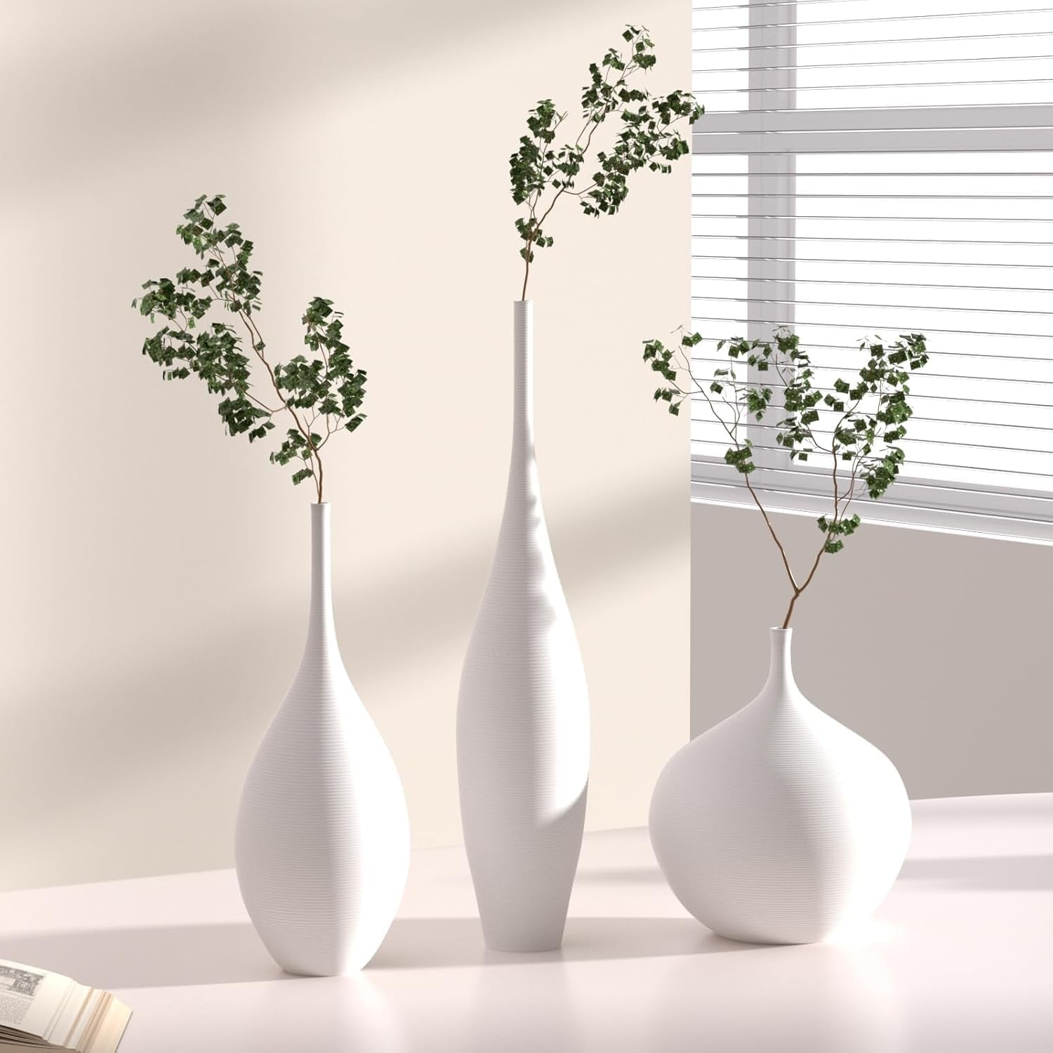 Mist — White Matte Ceramic Vase Set of 3