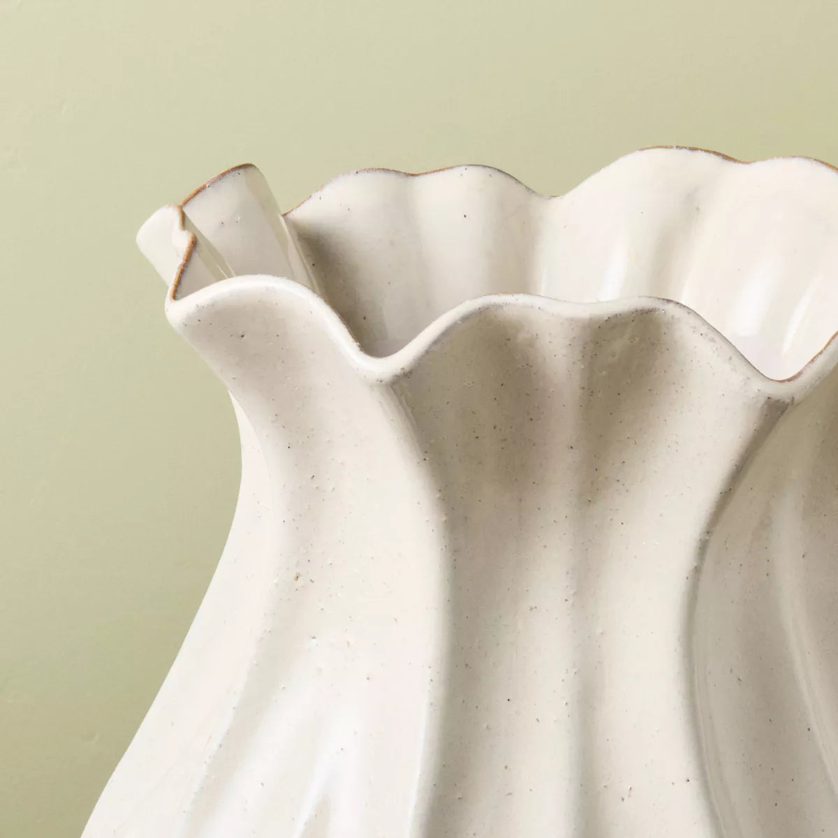 Pleat — Pleated ceramic vase, white · 9" & 16"