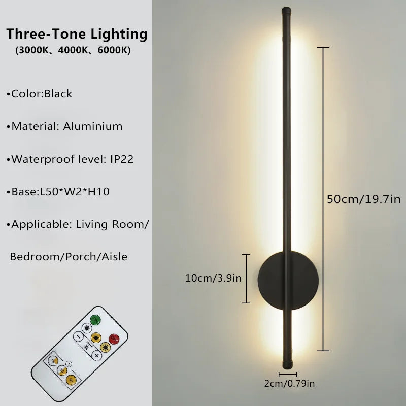 Aura — Magnetic rechargeable wall lamp, black & gold