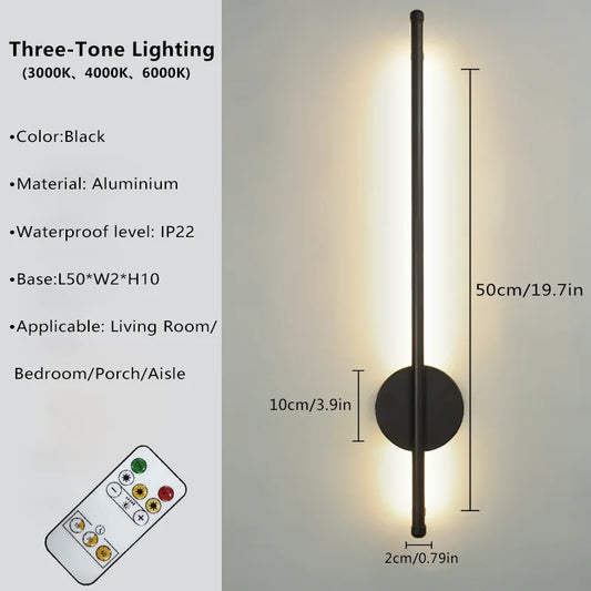 Aura — Magnetic rechargeable wall lamp, black & gold