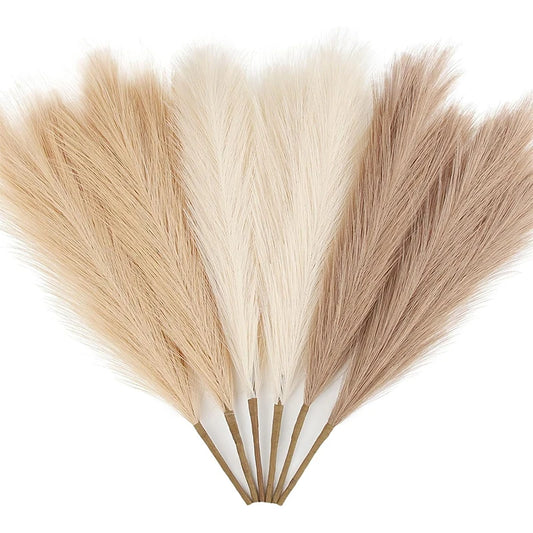 Artificial Pampas Grass (6/12/15 pcs, 55cm) – Boho Silk Reed Decor for Vase, Table Styling & Wedding Centerpieces