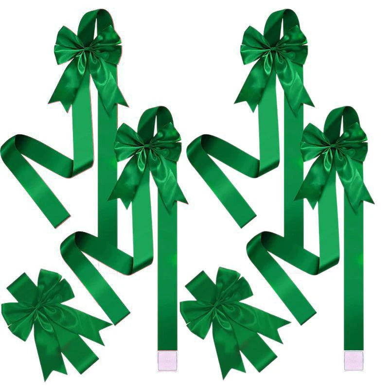 Christmas Ribbon Bows (1–12 PCS) – Large Red & Green Decorative Hanging Bows for Cabinet Doors, Front Door & Holiday Home Décor