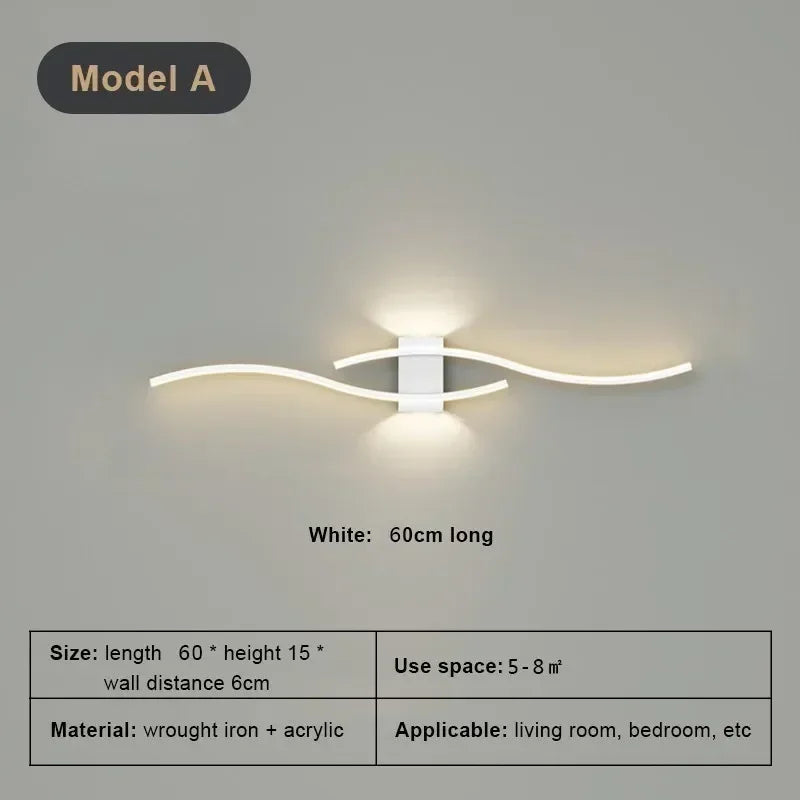 Linea — LED strip wall sconce, 60cm & 80cm