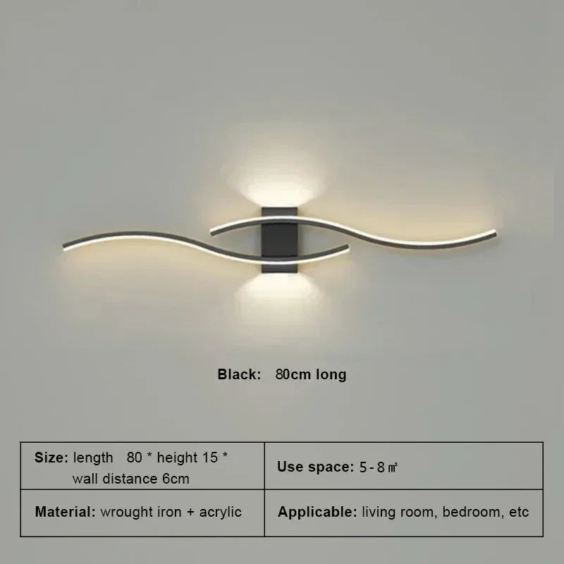 Linea — LED strip wall sconce, 60cm & 80cm