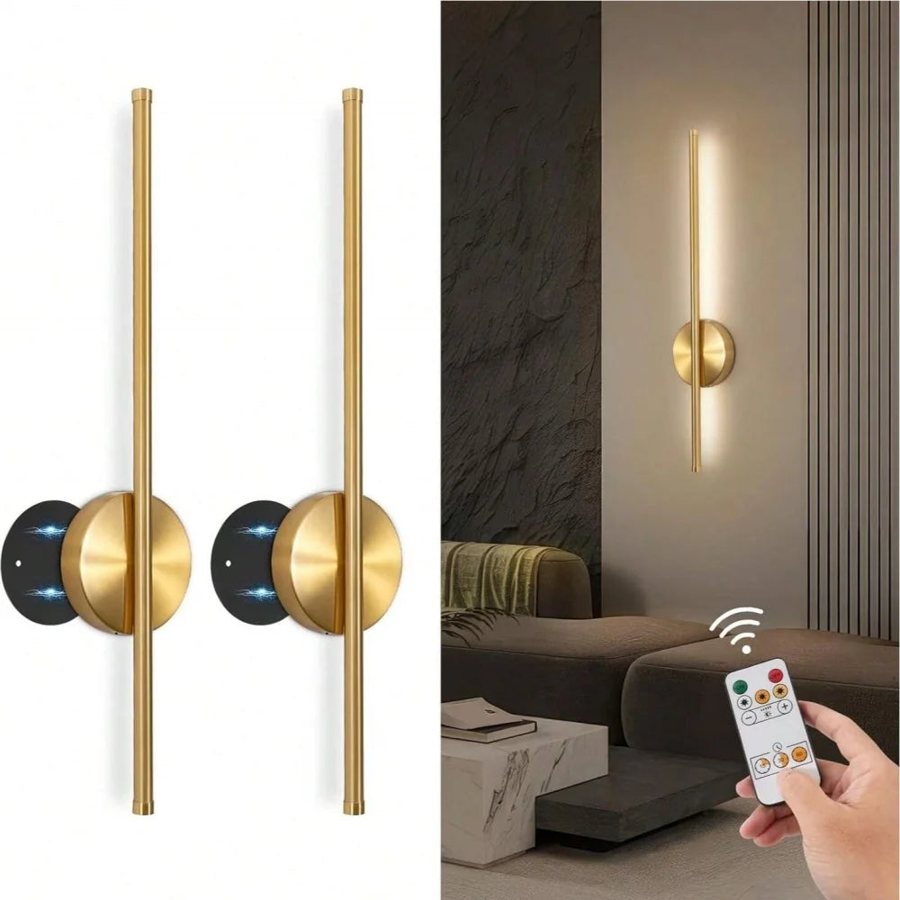 Aura — Magnetic rechargeable wall lamp, black & gold