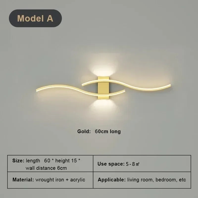 Linea — LED strip wall sconce, 60cm & 80cm