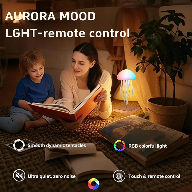 LED Aurora Jellyfish Lamp – 9 Tentacles | RGB Gradient | Remote Control