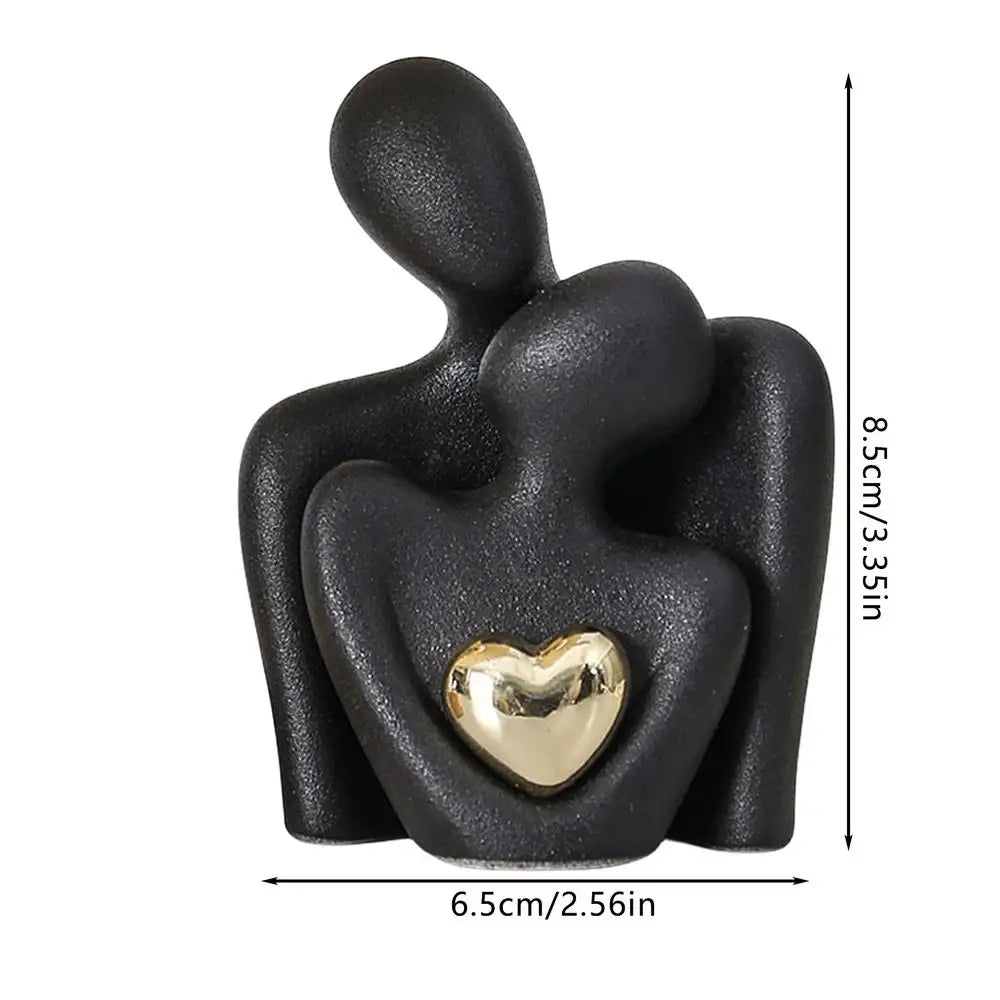 Couple Hugging Figurine Ceramic Couple Statue Abstract Modern Sculpture Love Figurines Art Craft Couple Home Accents