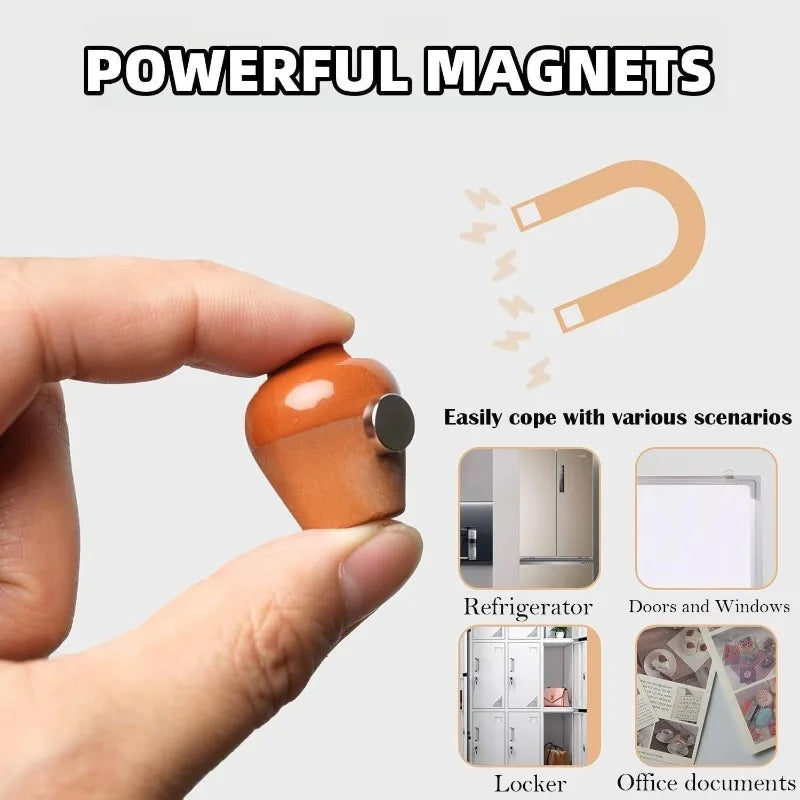 Mini Ceramic Magnetic Bud Vase Set – Aesthetic Fridge Flower Magnets (Cute Micro Decor)