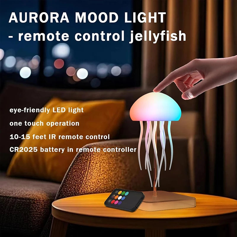 LED Aurora Jellyfish Lamp – 9 Tentacles | RGB Gradient | Remote Control